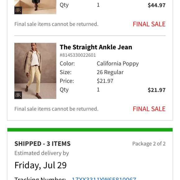 Banana Republic high waisted straight leg cropped jean Size 26 - Picture 3 of 3